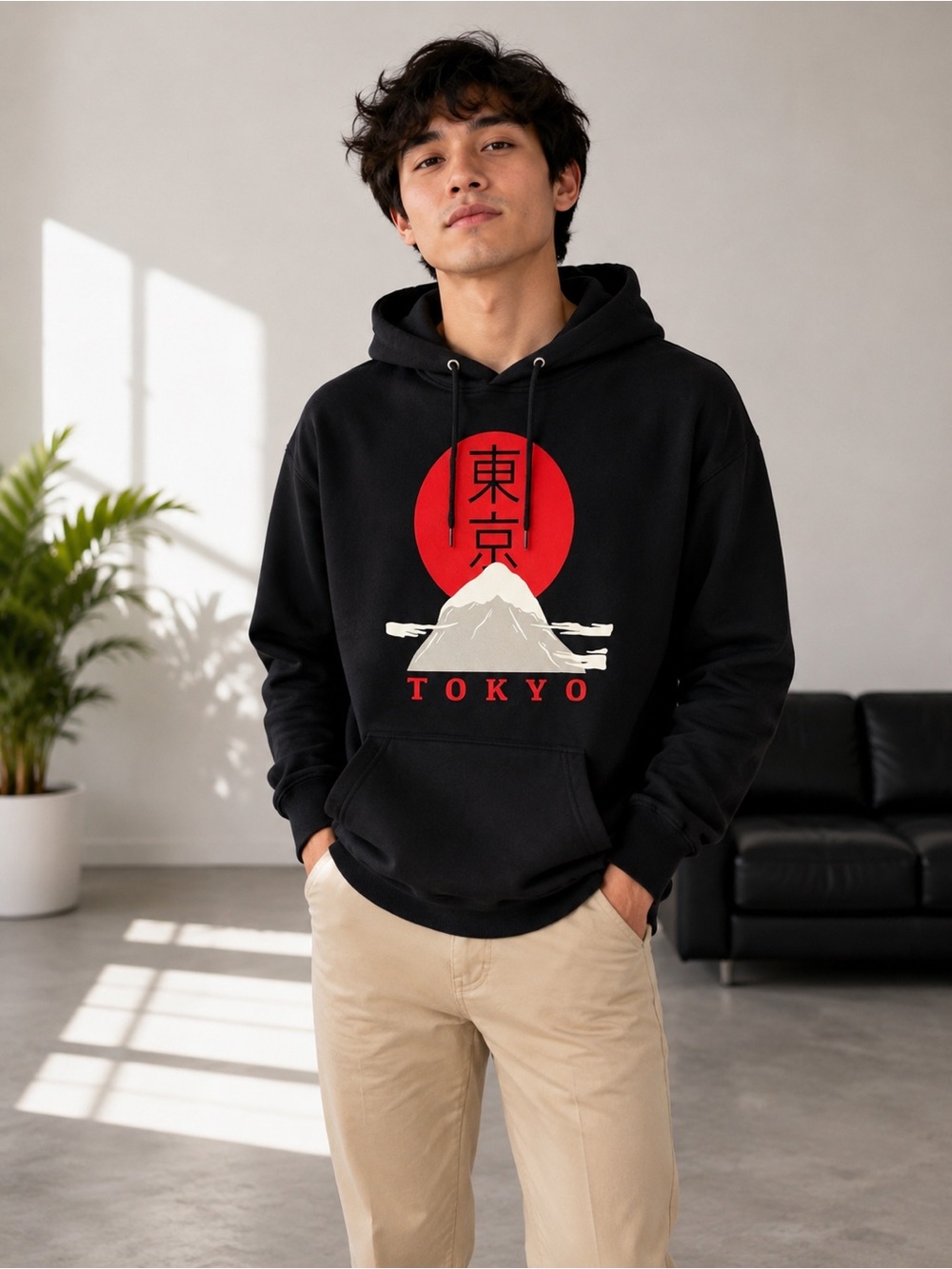 Bowery Supply Co. Tokyo Graphic Hoodie – Size Small – Black Pullover Hoodie - Picture 3 of 7